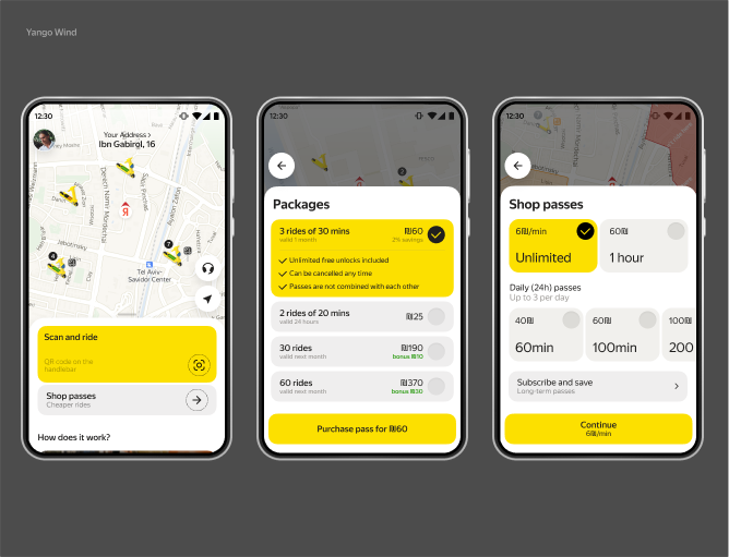 Yandex Drive Superapp interface